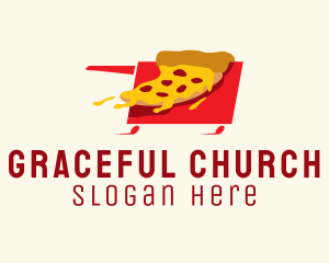 Fast Food Pizza Cart  Logo