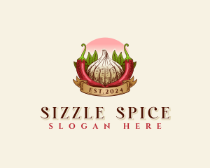 Garlic Chili Spice logo design