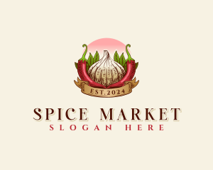 Garlic Chili Spice logo design