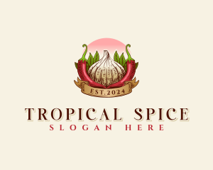 Garlic Chili Spice logo design