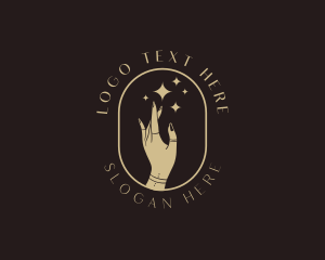 Spiritual - Mystical Hand Sparkle logo design