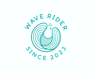 Surfer - Water Liquid Surfing logo design