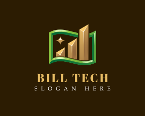 Statistics Bill Graph logo design