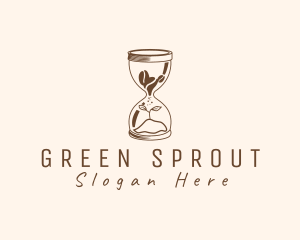 Planting Hourglass Coffee logo design