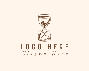 Hot Coffee - Planting Hourglass Coffee logo design