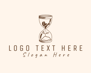 Seed - Planting Hourglass Coffee logo design