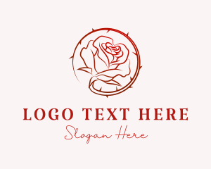 Boutique - Gradient Rose Flower logo design