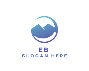 Destination - Gradient Blue Mountain Swoosh logo design