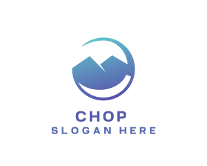 Gradient Blue Mountain Swoosh logo design
