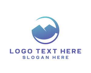 Mountain - Gradient Blue Mountain Swoosh logo design