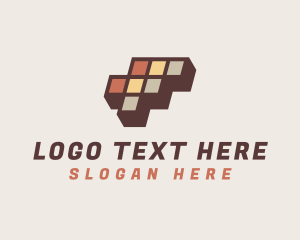 Pattern - Brick Cube  Floor Tile logo design