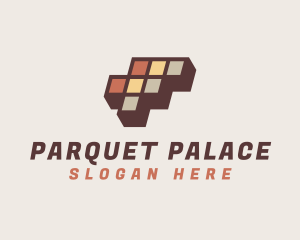 Parquet - Brick Cube  Floor Tile logo design