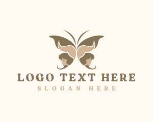 Skin Care - Woman Face Butterfly logo design