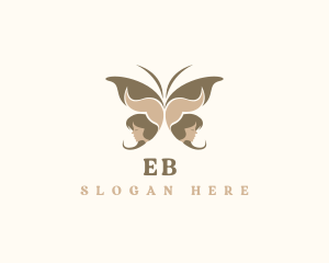 Woman Face Butterfly Logo