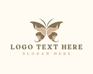 Woman Face Butterfly Logo