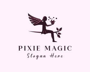 Pixie - Branch Flower Fairy logo design