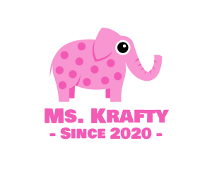 Stuffed Animal - Pink Elephant Toy logo design