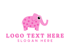 Zoo - Pink Elephant Toy logo design