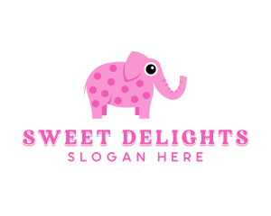 Pink Elephant Toy logo design