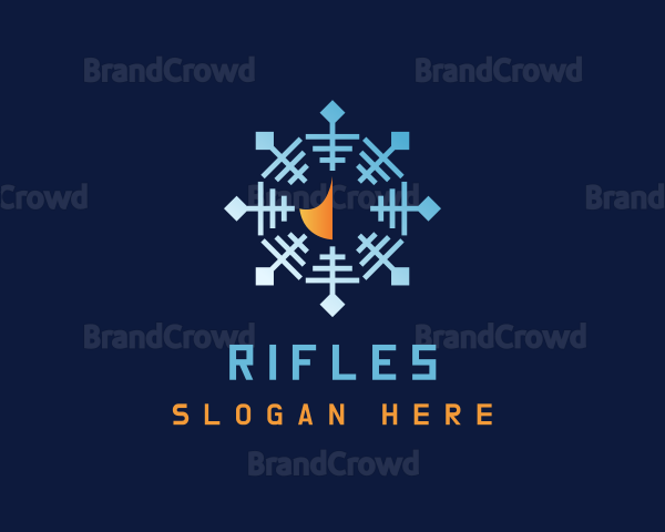 Gradient Flame Snowflake Logo