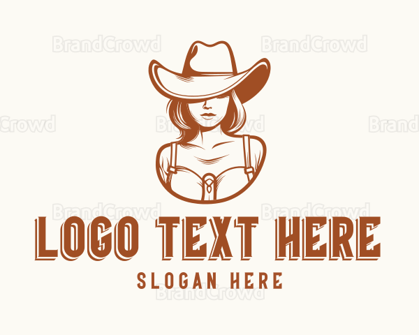 Brown Cowgirl Hat Beauty Logo