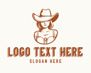 Brown Cowgirl Hat Beauty Logo