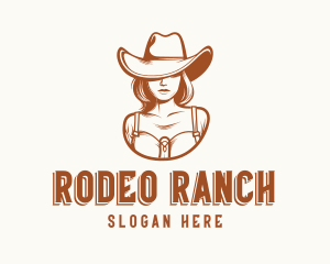 Brown Cowgirl Hat Beauty logo design