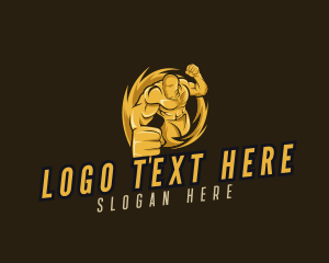 Bodybuilding - Strong Lightning Fighter logo design