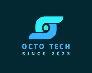 Digital Tech Letter O logo design