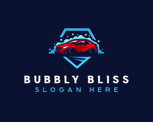 Bubbles Cleaning Automobile logo design