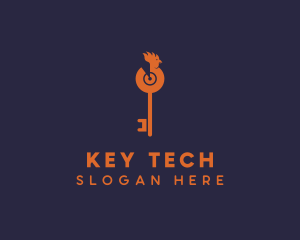 Rooster Key Locksmith logo design