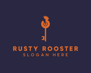 Rooster Key Locksmith logo design