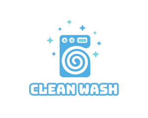 Washing - Spiral Washing Machine logo design