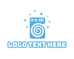 Laundromat - Spiral Washing Machine logo design