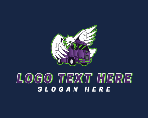 Driver - Eagle Freight Truck logo design