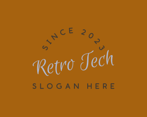 Retro Tilted Business logo design