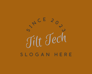 Retro Tilted Business logo design