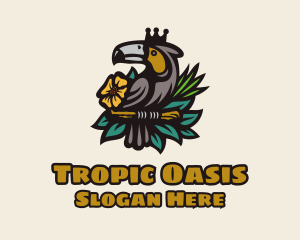 Tropical Crown Toucan logo design