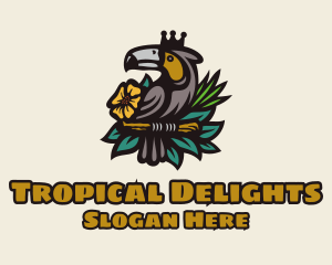 Tropical Crown Toucan logo design