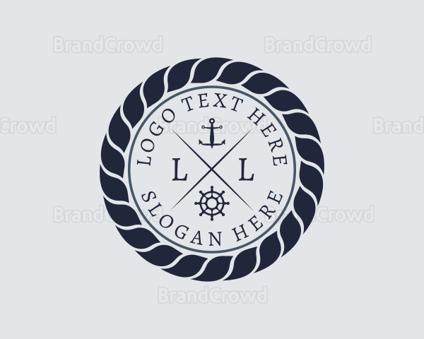 Marine Navy Sailing Rope Logo