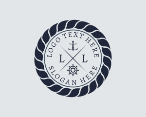 Fisherman - Marine Navy Sailing Rope logo design