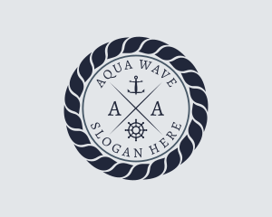 Marine Navy Sailing Rope logo design