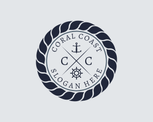 Marine Navy Sailing Rope logo design