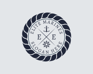 Marine Navy Sailing Rope logo design