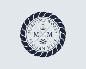 Marine Navy Sailing Rope logo design