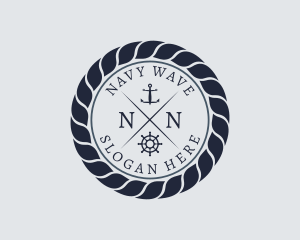 Marine Navy Sailing Rope logo design