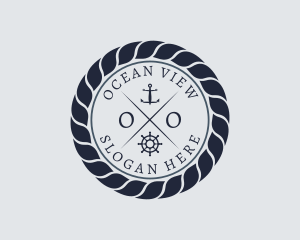 Marine Navy Sailing Rope logo design