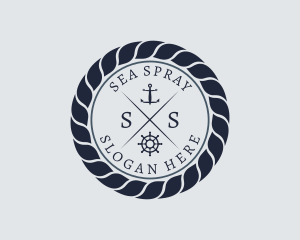 Marine Navy Sailing Rope logo design