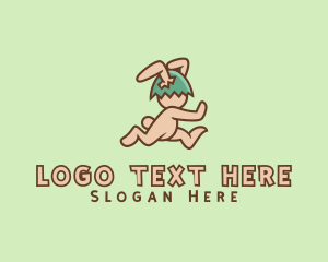 Bunny - Running Easter Rabbit logo design