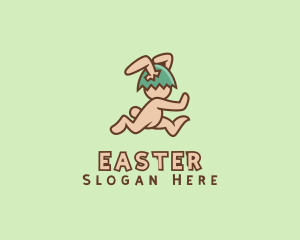 Running Easter Rabbit  logo design